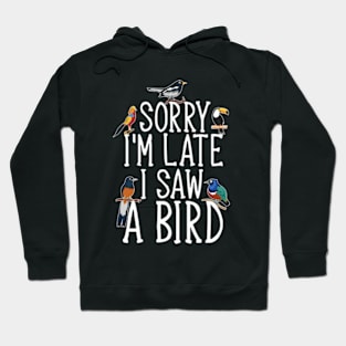 Sorry I'M Late I Saw A Bird Cute Bird Lover Hoodie